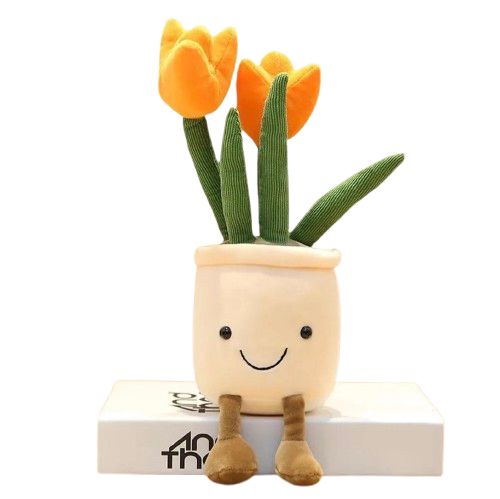 Peluche tulipe en pot