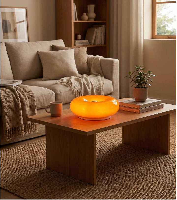 Lampe d'appoint en forme d'anneau socle métallique