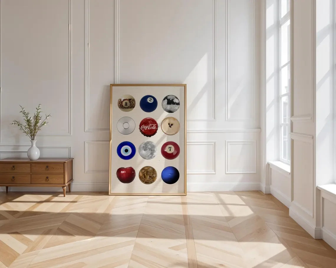 Affiche 8ball & Coffee Vintage