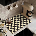 Tapis de cuisine à motif damier dessous antidérapant