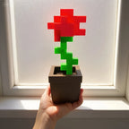 Rose imprimée en 3D aux pétales facettés