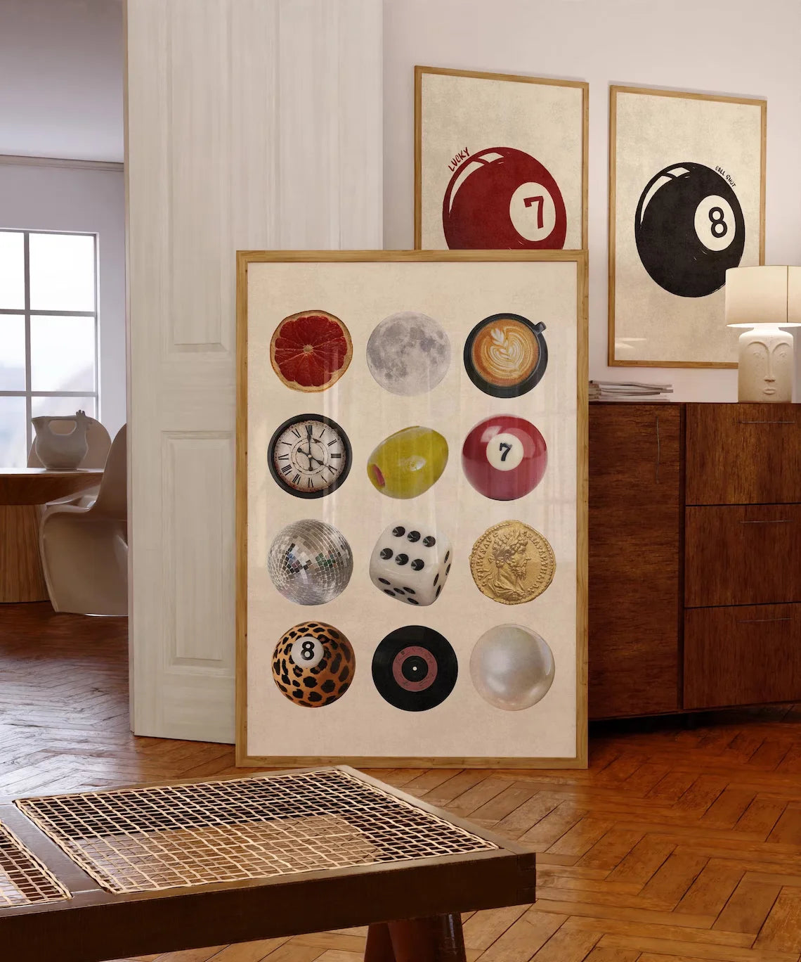 Affiche 8ball & Coffee Vintage