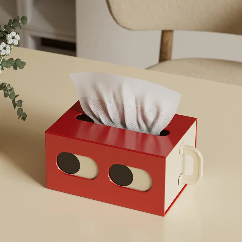 Boîte à mouchoirs avec ronds de serviette assortis