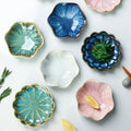 Petite assiette en céramique à glaçure irrégulière esprit japonais