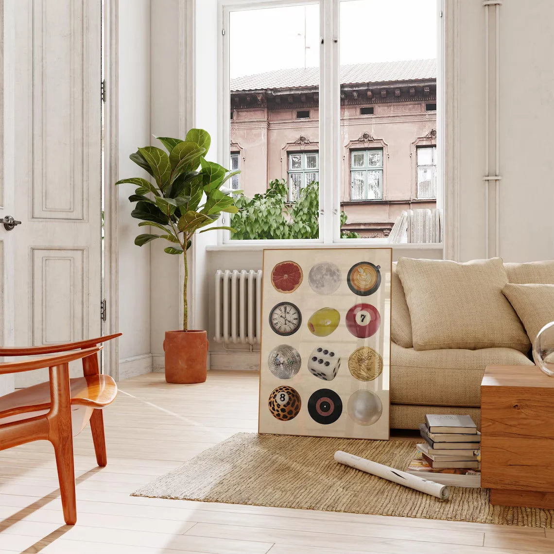Affiche 8ball & Coffee Vintage