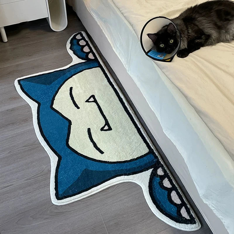 Tapis rond à poil doux motif imprimé
