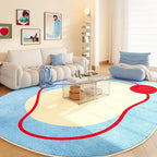 Tapis de forme libre à poil épais couleurs douces