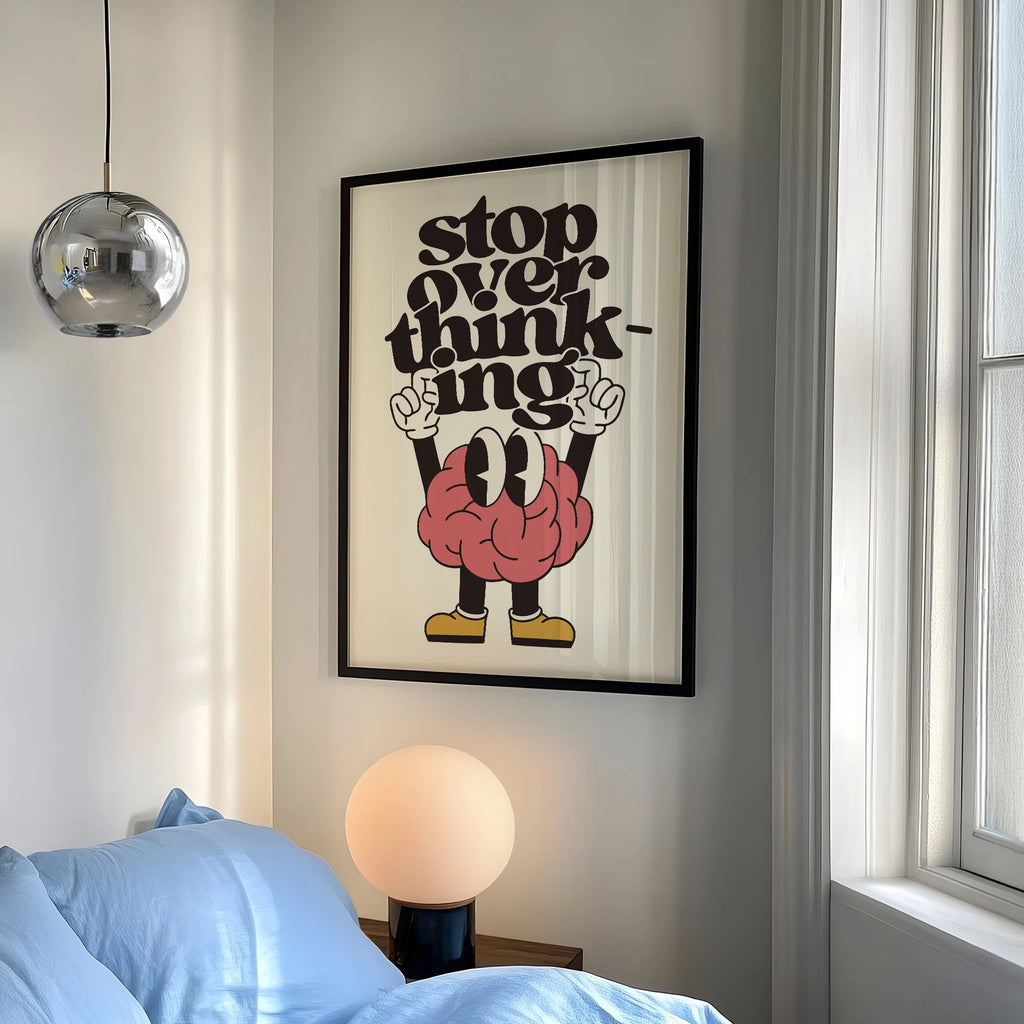 Affiche graphique en aplats cerveau et chaussures