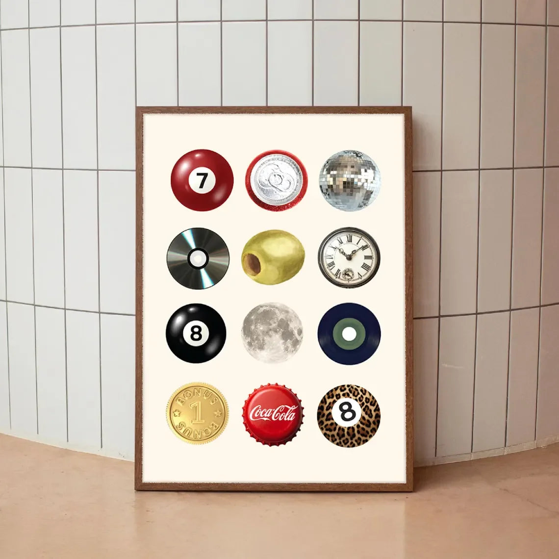 Affiche 8ball & Coffee Vintage
