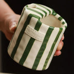 Tasse en céramique peinte à la main à double compartiment